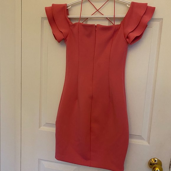 Guess Pink Off the Shoulder Scuba Dress - Picture 5 of 7